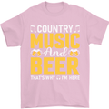 Country Music & Beer Thats Why Im Here Mens T-Shirt 100% Cotton Light Pink