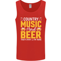 Country Music & Beer Thats Why Im Here Mens Vest Tank Top Red