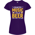 Country Music & Beer Thats Why Im Here Womens Petite Cut T-Shirt Purple