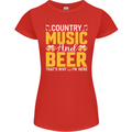 Country Music & Beer Thats Why Im Here Womens Petite Cut T-Shirt Red