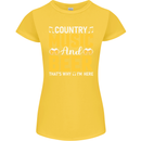 Country Music & Beer Thats Why Im Here Womens Petite Cut T-Shirt Yellow