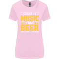 Country Music & Beer Thats Why Im Here Womens Wider Cut T-Shirt Light Pink