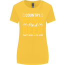 Country Music & Beer Thats Why Im Here Womens Wider Cut T-Shirt Yellow
