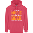 Country Music and Beer Thats Why Im Here Childrens Kids Hoodie Heliconia