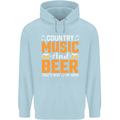 Country Music and Beer Thats Why Im Here Childrens Kids Hoodie Light Blue