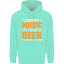 Country Music and Beer Thats Why Im Here Childrens Kids Hoodie Peppermint