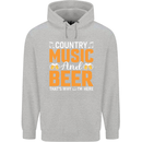 Country Music and Beer Thats Why Im Here Childrens Kids Hoodie Sports Grey