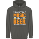Country Music and Beer Thats Why Im Here Childrens Kids Hoodie Storm Grey