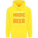 Country Music and Beer Thats Why Im Here Childrens Kids Hoodie Yellow