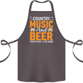 Country Music and Beer Thats Why Im Here Cotton Apron 100% Organic Dark Grey