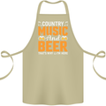 Country Music and Beer Thats Why Im Here Cotton Apron 100% Organic Khaki