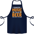Country Music and Beer Thats Why Im Here Cotton Apron 100% Organic Navy Blue