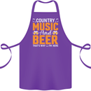 Country Music and Beer Thats Why Im Here Cotton Apron 100% Organic Purple
