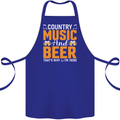 Country Music and Beer Thats Why Im Here Cotton Apron 100% Organic Royal Blue
