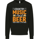 Country Music and Beer Thats Why Im Here Kids Sweatshirt Jumper Black