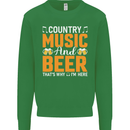 Country Music and Beer Thats Why Im Here Kids Sweatshirt Jumper Irish Green