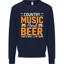 Country Music and Beer Thats Why Im Here Kids Sweatshirt Jumper Navy Blue