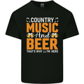 Country Music and Beer Thats Why Im Here Kids T-Shirt Childrens Black