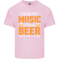 Country Music and Beer Thats Why Im Here Kids T-Shirt Childrens Light Pink
