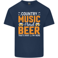 Country Music and Beer Thats Why Im Here Kids T-Shirt Childrens Navy Blue