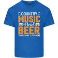 Country Music and Beer Thats Why Im Here Kids T-Shirt Childrens Royal Blue