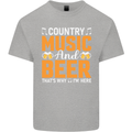 Country Music and Beer Thats Why Im Here Kids T-Shirt Childrens Sports Grey