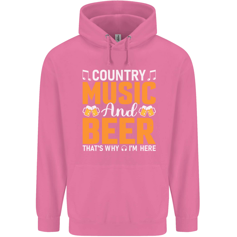 Country Music and Beer Thats Why Im Here Mens 80% Cotton Hoodie Azelea