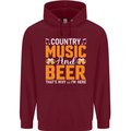 Country Music and Beer Thats Why Im Here Mens 80% Cotton Hoodie Maroon