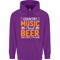 Country Music and Beer Thats Why Im Here Mens 80% Cotton Hoodie Purple