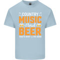 Country Music and Beer Thats Why Im Here Mens Cotton T-Shirt Tee Top Light Blue