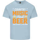 Country Music and Beer Thats Why Im Here Mens Cotton T-Shirt Tee Top Light Blue