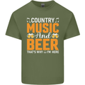 Country Music and Beer Thats Why Im Here Mens Cotton T-Shirt Tee Top Military Green