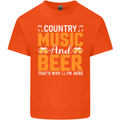 Country Music and Beer Thats Why Im Here Mens Cotton T-Shirt Tee Top Orange