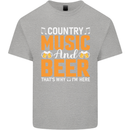 Country Music and Beer Thats Why Im Here Mens Cotton T-Shirt Tee Top Sports Grey