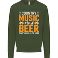 Country Music and Beer Thats Why Im Here Mens Sweatshirt Jumper Forest Green