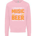 Country Music and Beer Thats Why Im Here Mens Sweatshirt Jumper Light Pink