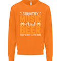 Country Music and Beer Thats Why Im Here Mens Sweatshirt Jumper Orange