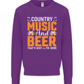 Country Music and Beer Thats Why Im Here Mens Sweatshirt Jumper Purple