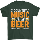 Country Music and Beer Thats Why Im Here Mens T-Shirt 100% Cotton Forest Green