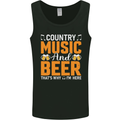 Country Music and Beer Thats Why Im Here Mens Vest Tank Top Black