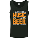 Country Music and Beer Thats Why Im Here Mens Vest Tank Top Black