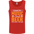 Country Music and Beer Thats Why Im Here Mens Vest Tank Top Red