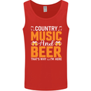 Country Music and Beer Thats Why Im Here Mens Vest Tank Top Red