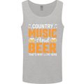 Country Music and Beer Thats Why Im Here Mens Vest Tank Top Sports Grey