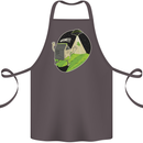 Cow Abduction Funny Alien UFO Food Cotton Apron 100% Organic Dark Grey