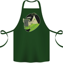 Cow Abduction Funny Alien UFO Food Cotton Apron 100% Organic Forest Green