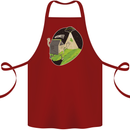Cow Abduction Funny Alien UFO Food Cotton Apron 100% Organic Maroon