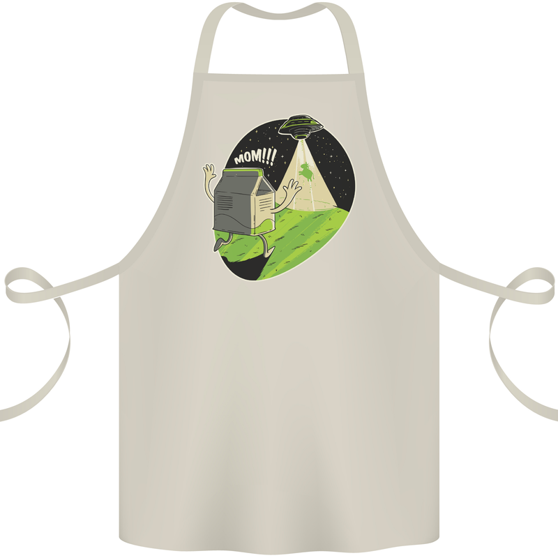 Cow Abduction Funny Alien UFO Food Cotton Apron 100% Organic Natural