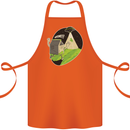 Cow Abduction Funny Alien UFO Food Cotton Apron 100% Organic Orange