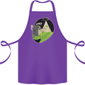Cow Abduction Funny Alien UFO Food Cotton Apron 100% Organic Purple